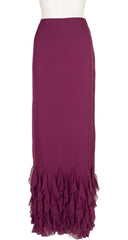 2004-05 F/W Burgundy Silk Chiffon Petal Evening Skirt
