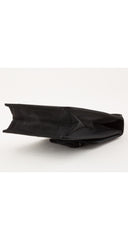 1990s Black Rayon Faille Bow Top Handle Bag