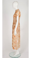 1998 S/S Leaf Design Burnout Velvet Dress