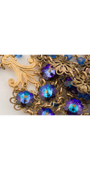 1950s Iridescent Czech Glass Chandelier Clip-On Earrings