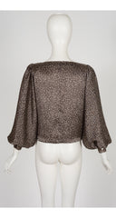 1972-73 F/W Dot Print Brown Balloon Sleeve Blouse