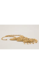 1960s Textured Gold Tone Tiered Bib Necklace