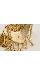 1960s Textured Gold Tone Tiered Bib Necklace