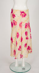 1997 S/S Rose Chainlink Print Rayon Chiffon Skirt