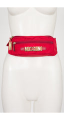 1990s Red Nylon & Leather Fanny Pack