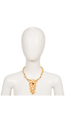 1970s Modernist Gold-Plated Bib Necklace