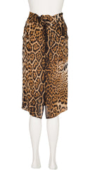 2002 S/S NWT Leopard Print Silk Chiffon Knee-Length Skirt