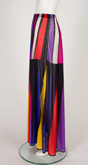 1970s Circus Tent Print Multicolored Maxi Beach Skirt