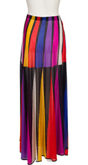 1970s Circus Tent Print Multicolored Maxi Beach Skirt