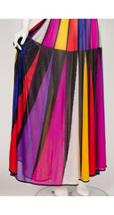 1970s Circus Tent Print Multicolored Maxi Beach Skirt