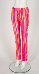 1996 S/S Pink & Orange Brushstroke Print Cotton Pants