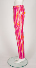 1996 S/S Pink & Orange Brushstroke Print Cotton Pants