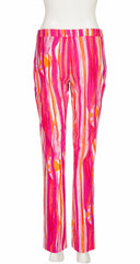 1996 S/S Pink & Orange Brushstroke Print Cotton Pants