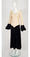 1993-94 F/W Lace & Rayon Velvet Bishop Sleeve Dress