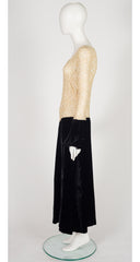 1993-94 F/W Lace & Rayon Velvet Bishop Sleeve Dress