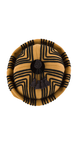 1960s Camel Wool Felt Tassel Pillbox Hat