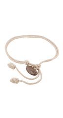 1970s Stone Cabochon Adjustable Silk Rope Belt