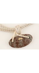 1970s Stone Cabochon Adjustable Silk Rope Belt