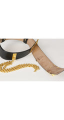1985 Documented Gold Metal Chain Black Leather Belt