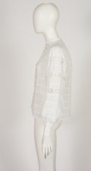 1977 S/S Ad Campaign White Eyelet Cotton Peasant Blouse