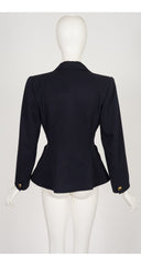 1983 S/S Navy Wool Gabardine Hourglass Blazer