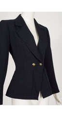 1983 S/S Navy Wool Gabardine Hourglass Blazer
