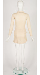 1960s Cotton Knit Chelsea Collar Top & Mini Skirt Set