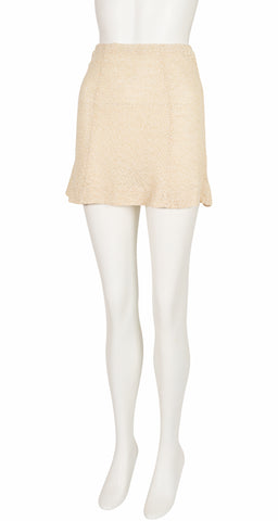 1960s Cotton Knit Chelsea Collar Top & Mini Skirt Set