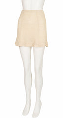 1960s Cotton Knit Chelsea Collar Top & Mini Skirt Set