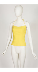 1992 S/S Yellow Cotton Piqué Halter Bustier Top