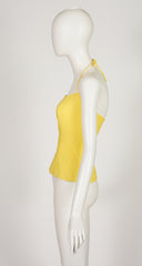1992 S/S Yellow Cotton Piqué Halter Bustier Top