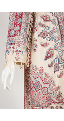 1970s Indian Cotton Tassel Trim Maxi Dress