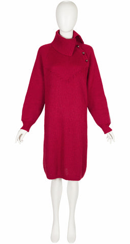 1981-82 F/W Dark Red Mohair Knit Sweater Dress