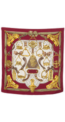 1964 "Étriers" by Françoise de la Perrière Equestrian Silk Twill Scarf