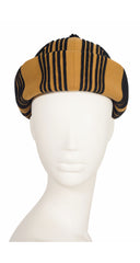 1960s Camel Wool Felt Tassel Pillbox Hat