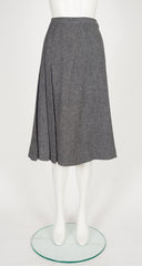 1970s Gray Herringbone Wool Capelet Three-Piece Set