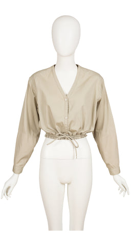 1982 S/S Beige Cotton Cropped Light Jacket