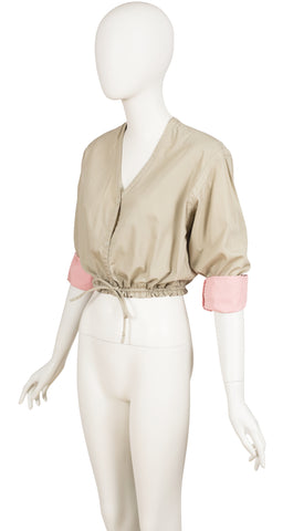 1982 S/S Beige Cotton Cropped Light Jacket