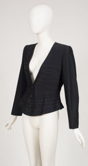 1990s Black Cotton Structured Blazer Jacket