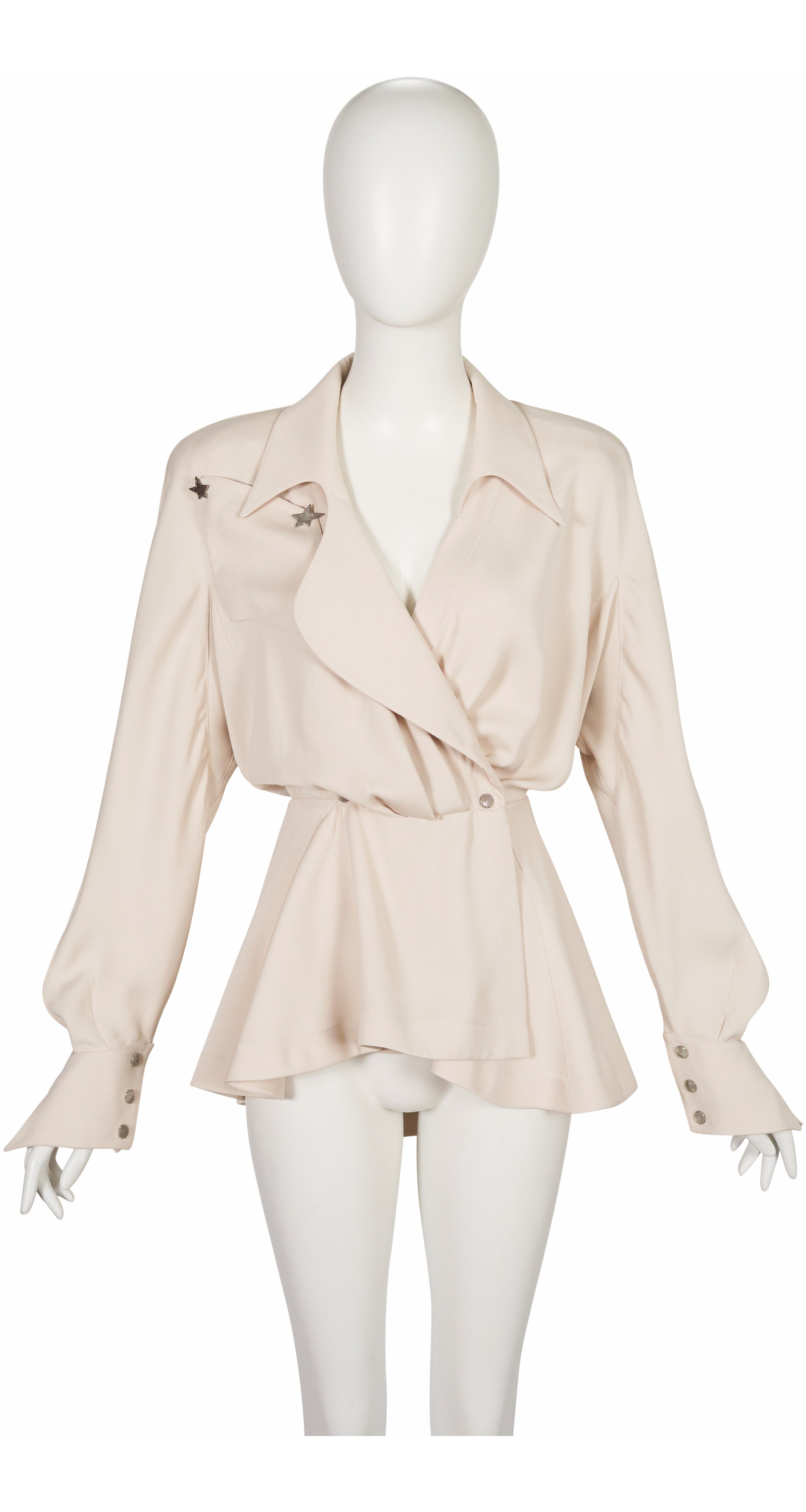 1992 S/S "Les Cowboys" Beige Asymmetrical Draped Jacket