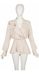 1992 S/S "Les Cowboys" Beige Asymmetrical Draped Jacket