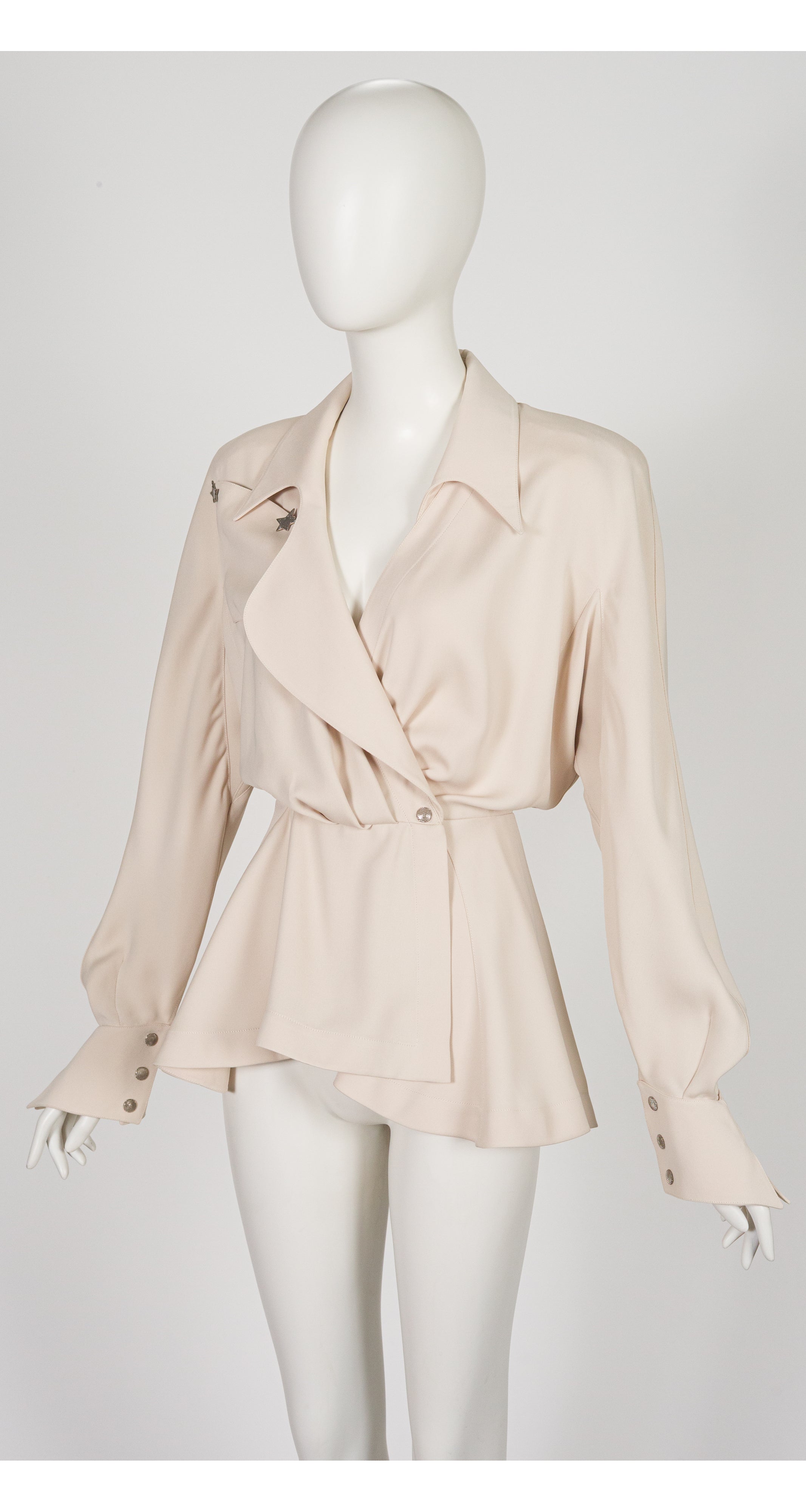 1992 S/S "Les Cowboys" Beige Asymmetrical Draped Jacket