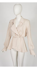 1992 S/S "Les Cowboys" Beige Asymmetrical Draped Jacket