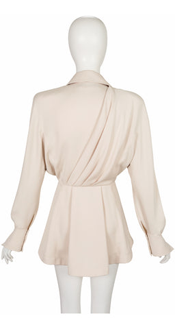 1992 S/S "Les Cowboys" Beige Asymmetrical Draped Jacket