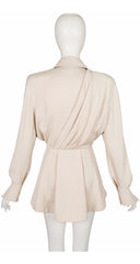 1992 S/S "Les Cowboys" Beige Asymmetrical Draped Jacket
