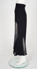 1993-94 F/W Sheer Net Panel Black Wool Skirt