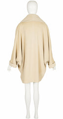 1990s Cream Cashmere & Wool Cocoon Coat