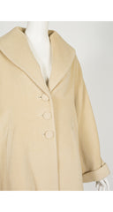 1990s Cream Cashmere & Wool Cocoon Coat