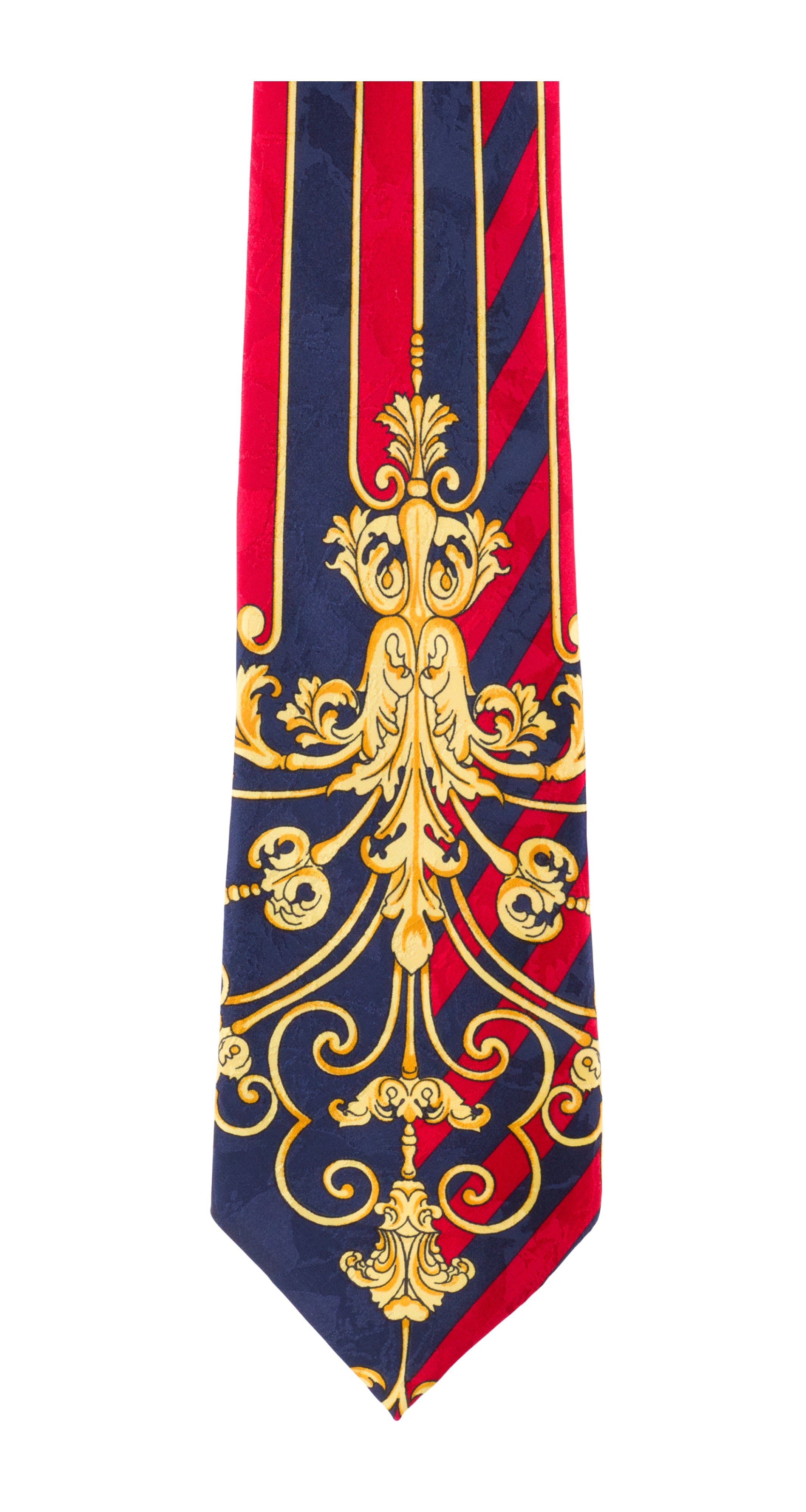 Barocco-print silk tie, Versace