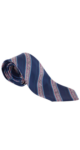 1980s "781 MA" Striped Blue Silk Twill Men's Tie